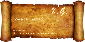 Kovács Gazsó névjegykártya